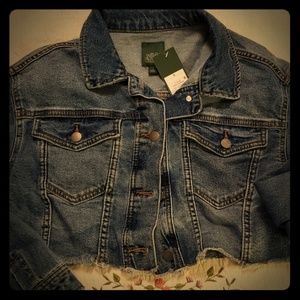 Wild Fable Crop Jean Jacket- Medium Dark Wash